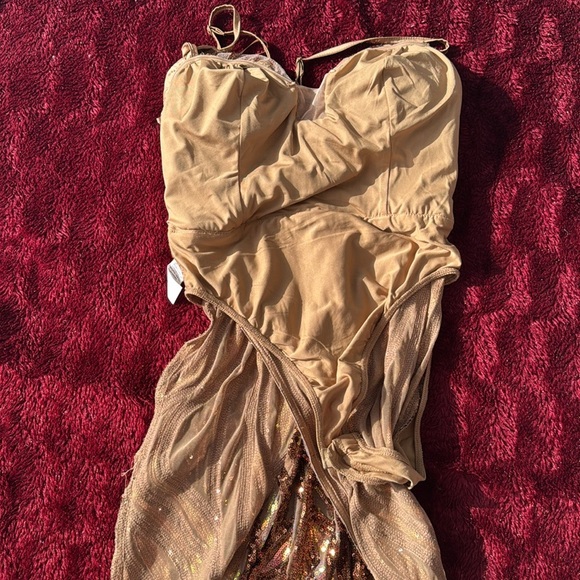 Brown and Gold Sequin Jumpsuit - Picture 7 of 15